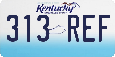 KY license plate 313REF