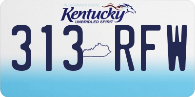 KY license plate 313RFW