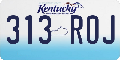 KY license plate 313ROJ