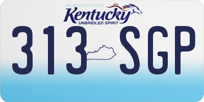 KY license plate 313SGP