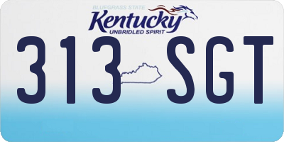 KY license plate 313SGT