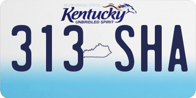 KY license plate 313SHA