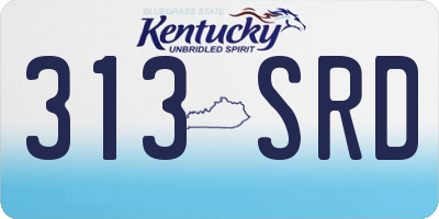 KY license plate 313SRD