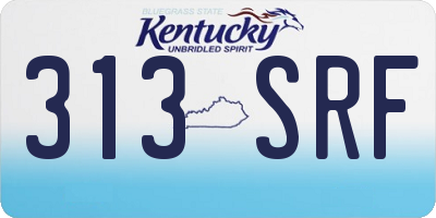KY license plate 313SRF