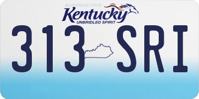 KY license plate 313SRI