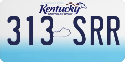 KY license plate 313SRR