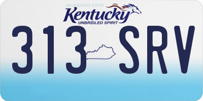 KY license plate 313SRV