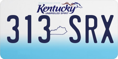 KY license plate 313SRX