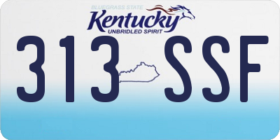 KY license plate 313SSF
