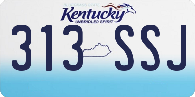 KY license plate 313SSJ