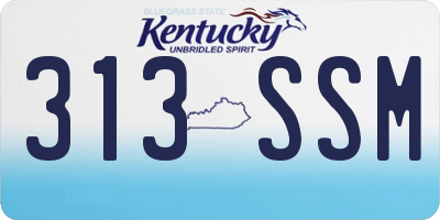 KY license plate 313SSM