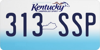 KY license plate 313SSP