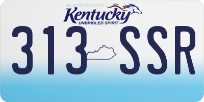 KY license plate 313SSR