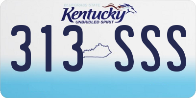 KY license plate 313SSS