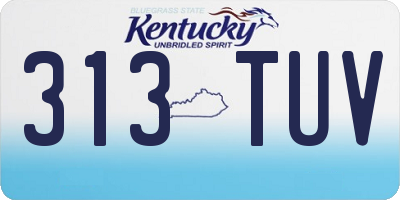 KY license plate 313TUV