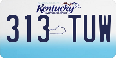 KY license plate 313TUW
