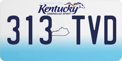 KY license plate 313TVD