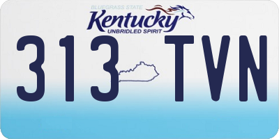 KY license plate 313TVN