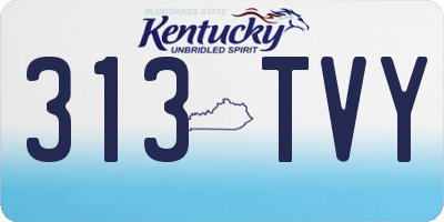 KY license plate 313TVY