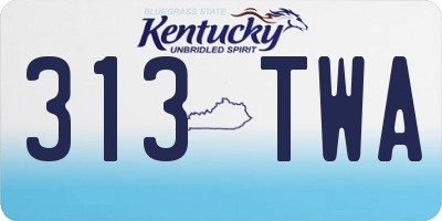 KY license plate 313TWA