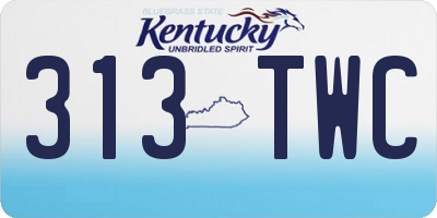 KY license plate 313TWC