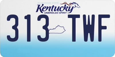 KY license plate 313TWF