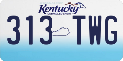 KY license plate 313TWG