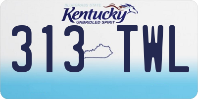 KY license plate 313TWL