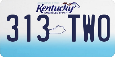 KY license plate 313TWO