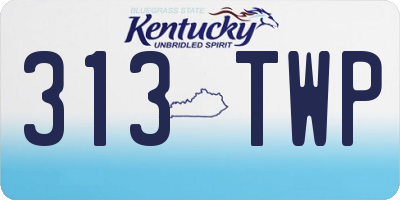 KY license plate 313TWP