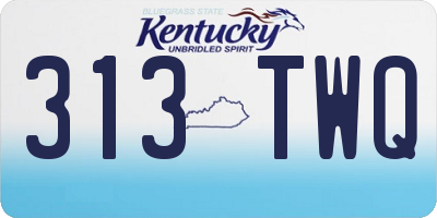 KY license plate 313TWQ