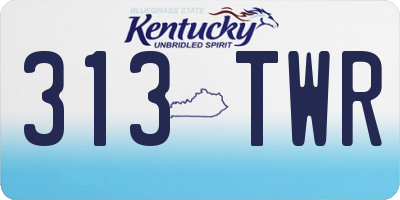 KY license plate 313TWR