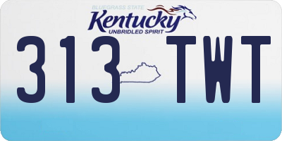 KY license plate 313TWT