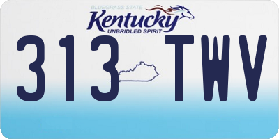 KY license plate 313TWV