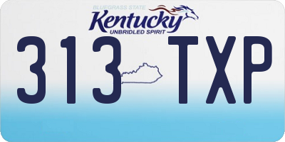 KY license plate 313TXP