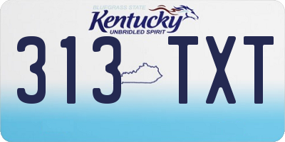 KY license plate 313TXT