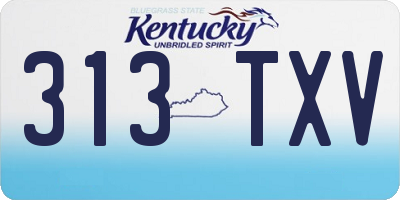 KY license plate 313TXV