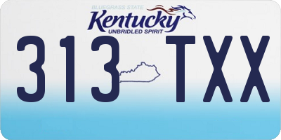 KY license plate 313TXX