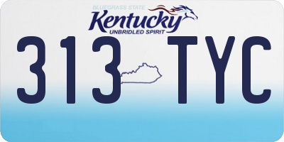 KY license plate 313TYC