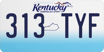 KY license plate 313TYF