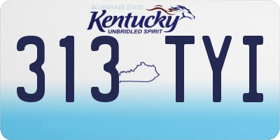 KY license plate 313TYI