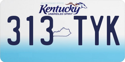 KY license plate 313TYK