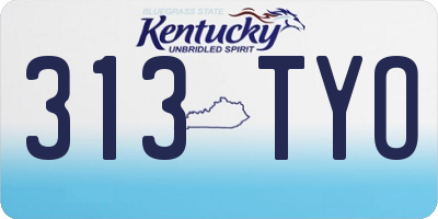 KY license plate 313TYO