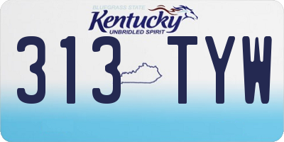 KY license plate 313TYW