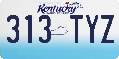 KY license plate 313TYZ