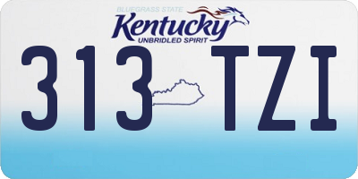 KY license plate 313TZI