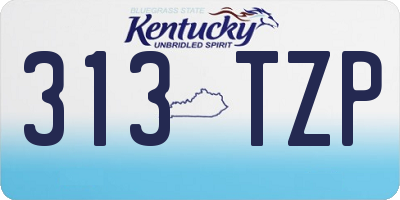 KY license plate 313TZP