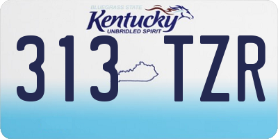 KY license plate 313TZR
