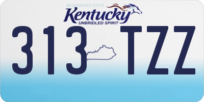 KY license plate 313TZZ
