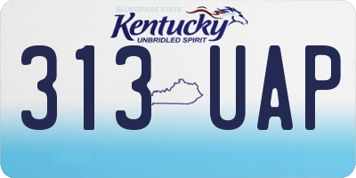 KY license plate 313UAP